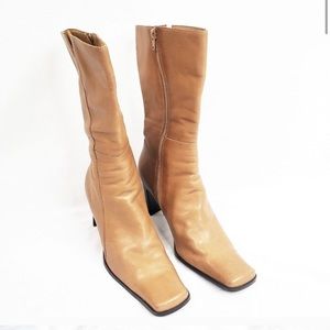 Vintage Nine West square toe mid calf booties